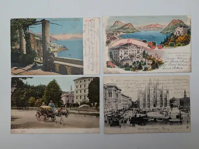 Set of Four Early 20th Century European Topographical Postcards