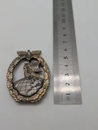 German WWII Auxiliary Cruiser War Badge POSTWAR 