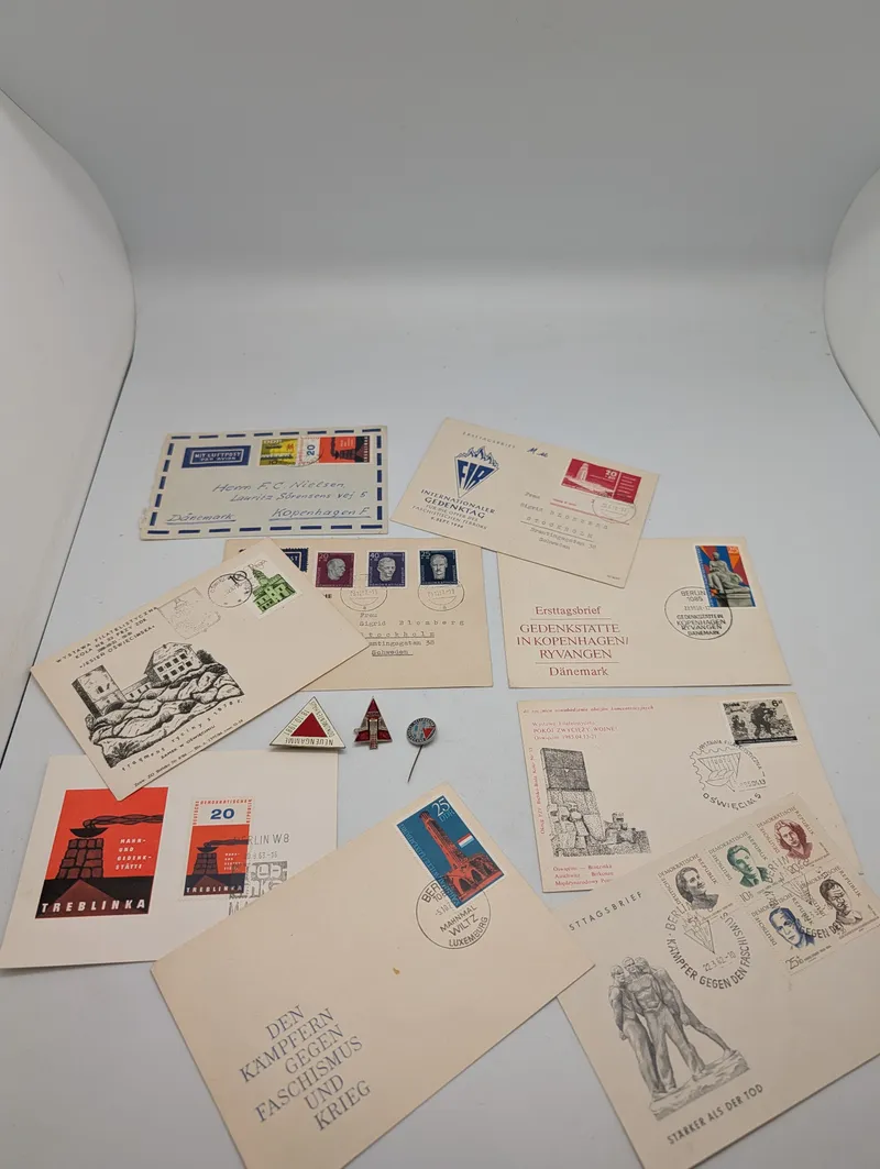 Collection of East German (DDR) Philatelic First Day Covers and Commemorative Pins