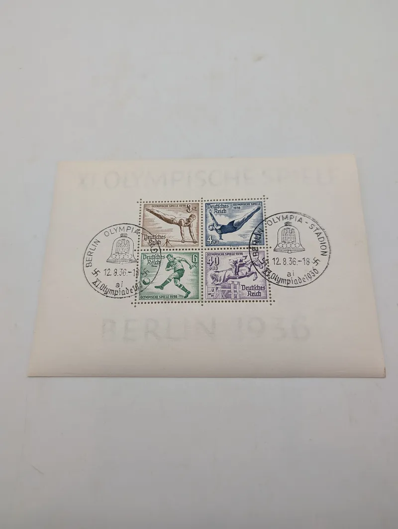 Tyskland 1936 Olympiske Lege Souvenirark med Særstempler