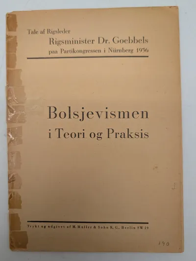 Dr. Goebbels, Bolsjevismen i Teori og Praksis, 1936 pamflet