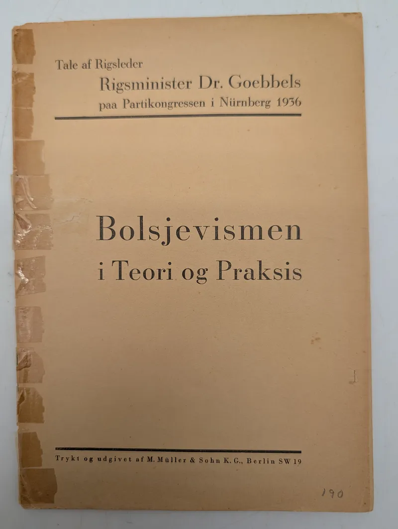Dr. Goebbels, Bolsjevismen i Teori og Praksis, 1936 pamflet