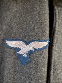 Tysk Luftwaffe Fliegerbluse med gule kravemærker og brystørn, repro størrelse ca. XXL 