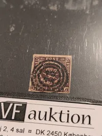 Danmark 1853 4 RBS sortbrun frimærke, AFA 1IIa