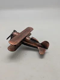 Vintage Die-Cast Biplan Blyantspidser i Kobberfinish