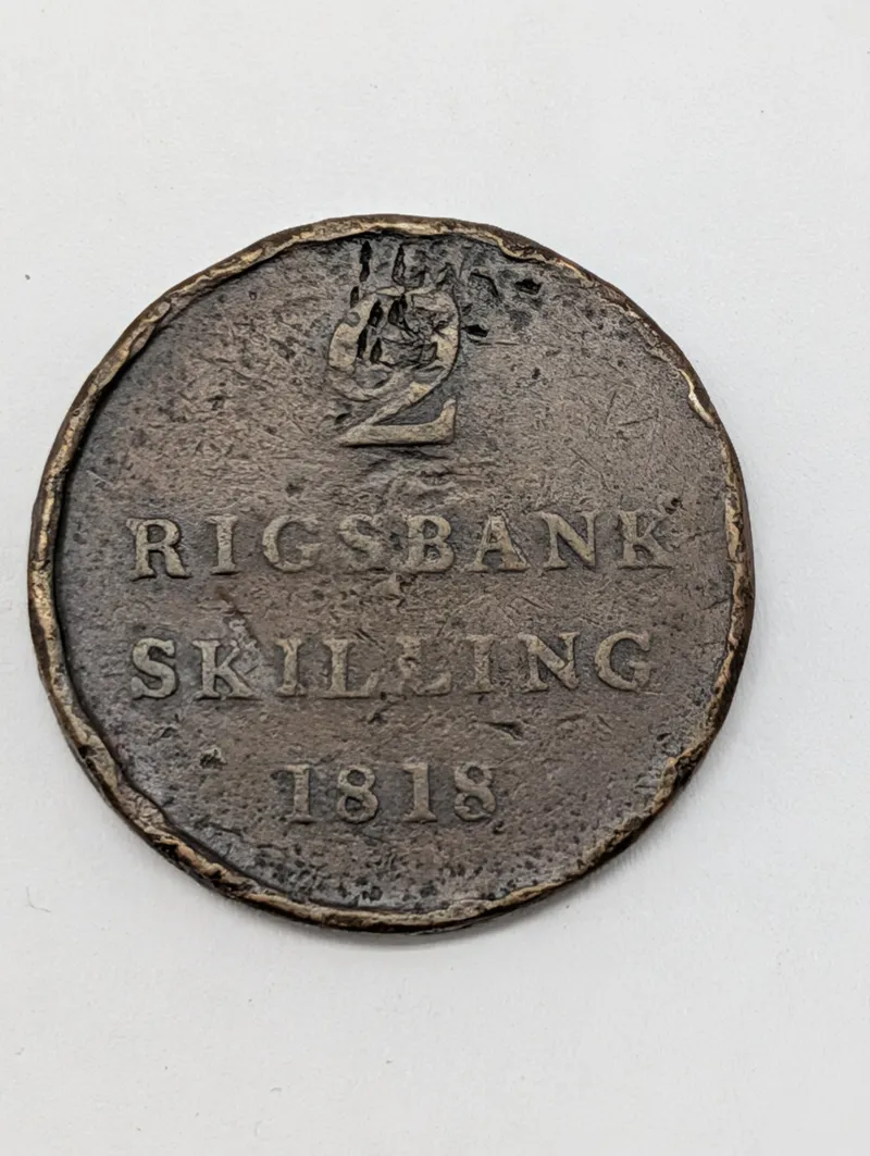 Dansk 2 Rigsbankskilling 1818, Kobbermønt