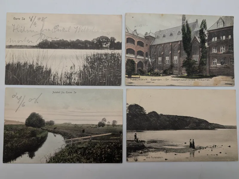 Set of Four Early 20th Century Danish Topographical Postcards