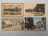 Set of Four Vintage Postcards Featuring Denmark and Shanghai