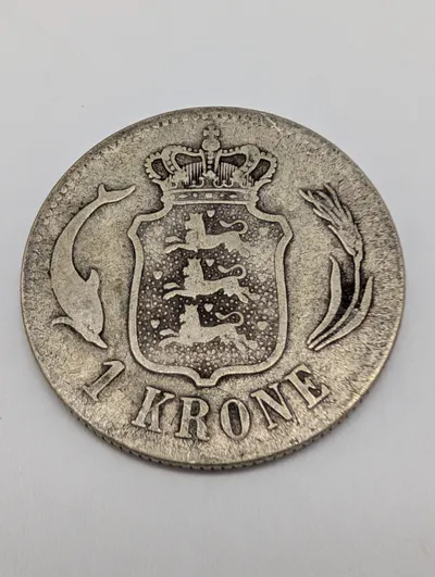 Danmark 1 Krone 1875 Christian IX Sølvmønt