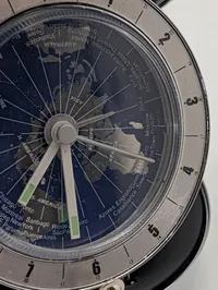 National Geographic Silver-Tone World Time Travel Alarm Clock
