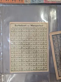 Samling af danske rationeringsmærker fra 1940'erne og 1950'erne