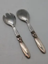 Georg Jensen Cactus Sølvbestik, To Knive i Sterling Sølv