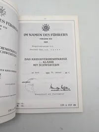 Lothar Hartung: Verleihungsurkunden des 3. Reiches