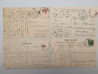 Set of Four Vintage European Topographical Postcards
