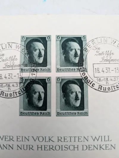Tyskland 1937 Adolf Hitler Souvenirark Michel Block 7