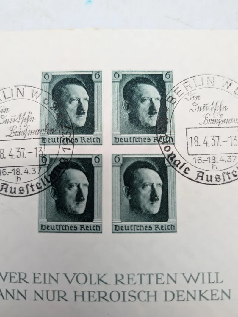 Tyskland 1937 Adolf Hitler Souvenirark Michel Block 7