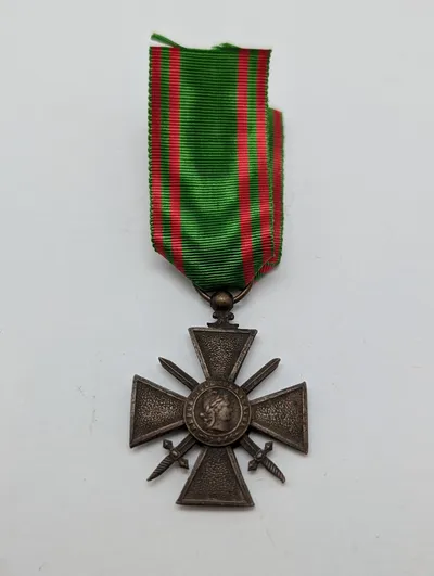 Fransk Croix de Guerre 1914-1918 Krigskors med bånd