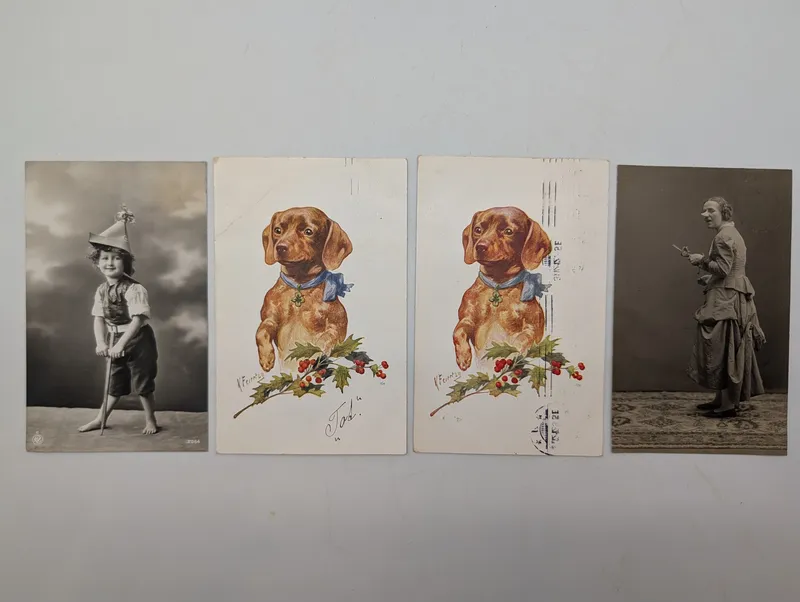 Collection of Four Early 20th Century Antique Postcards