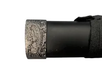 Japanese Style Katana with Bushido Inscribed Scabbard and Display Stand