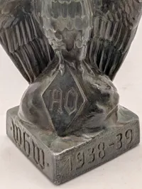 Tysk WHW Ørnestatuette fra 1938-39 med AO-mærke  (Auslaationnds-Organis).'DÄNEMARK'  
