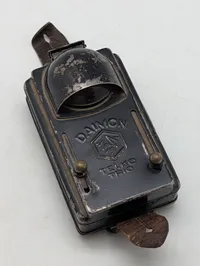 Tysk WW2 Daimon Telko Trio militær lommelygte i sort metal