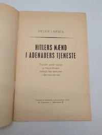 Dansk politisk pamflet: Hitlers mænd i Adenauers tjeneste
