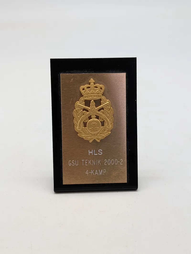 Danish Military Commemorative Plaque HLS GSU TEKNIK 2000-2 4-KAMP