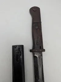 Tysk Mauser K98 Bajonet med tilhørende metalskede uden nummer 