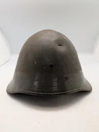 Dansk M41 Stålhjelm med tilhørende fotografi af Harald Christensen