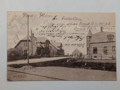 Vintage Merløse Denmark Topographical Postcard with Handwritten Message