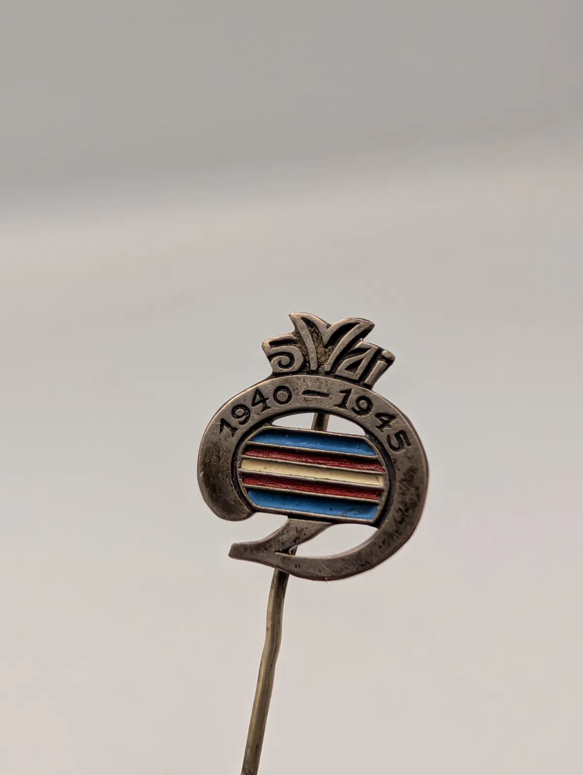 Danish King Christian X 1940-1945 Emblematic Silver Lapel Stick Pin