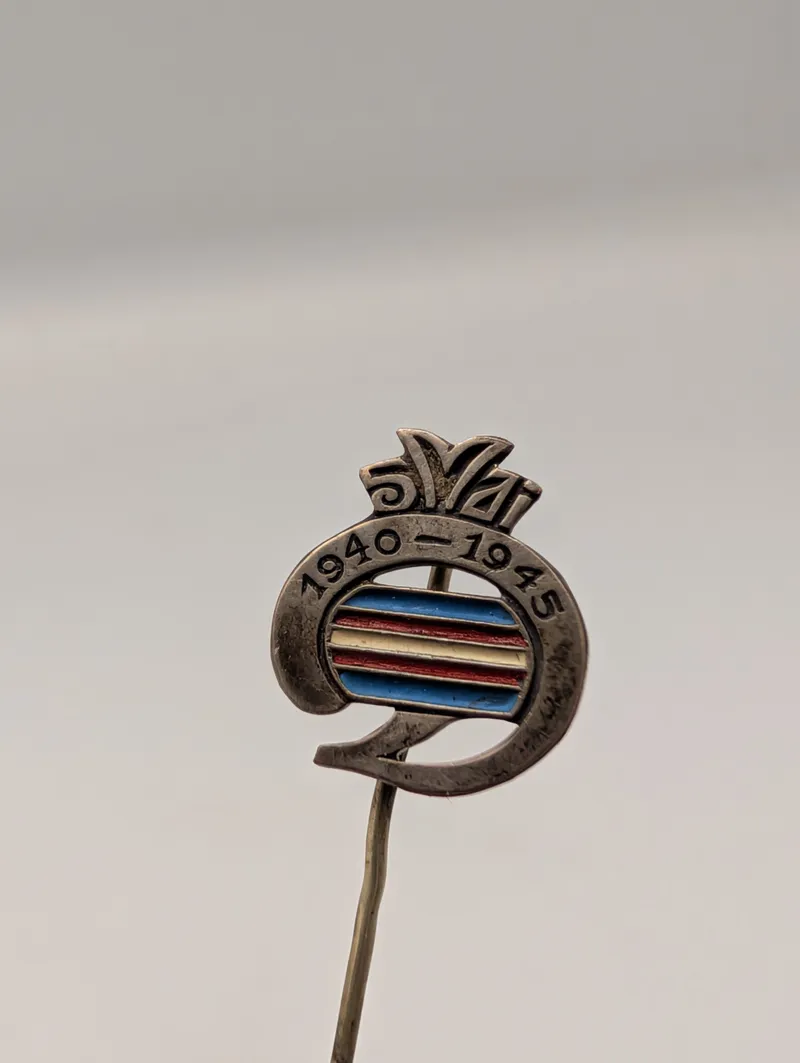 Danish King Christian X 1940-1945 Emblematic Silver Lapel Stick Pin