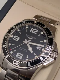 Longines HydroConquest Herrearmbåndsur med Sort Urskive