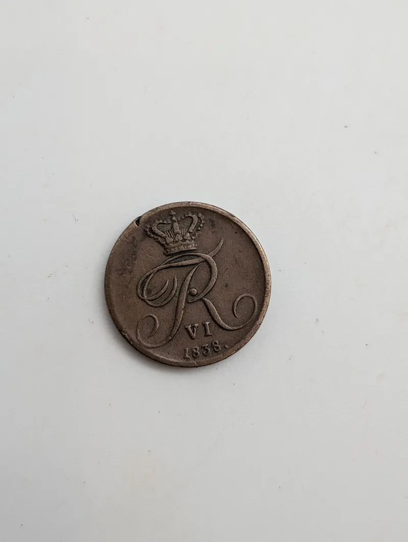 Danmark, Frederik VI, 1/2 Rigsbankskilling 1838