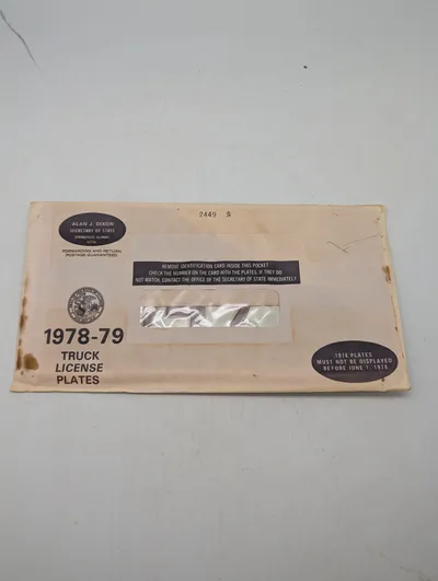 Illinois 1978-79 Lastbil Nummerplader i Original Konvolut