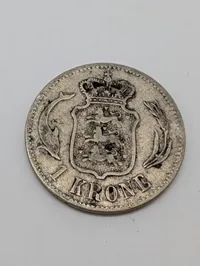 Danmark 1 Krone 1875 Christian IX Sølvmønt
