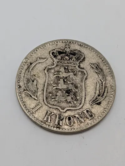 Danmark 1 Krone 1875 Christian IX Sølvmønt