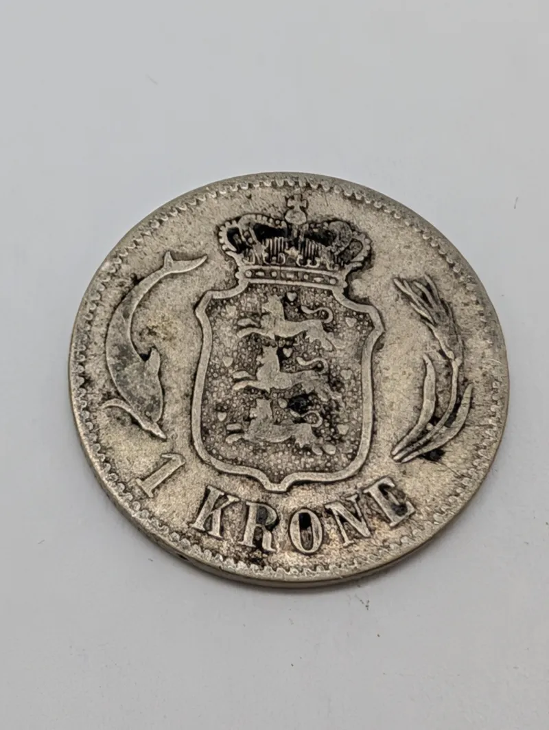 Danmark 1 Krone 1875 Christian IX Sølvmønt