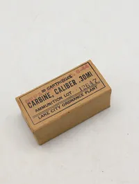 Lake City Ordnance Plant .30 M1 Carbine Ammunitionsæske nedkastet 