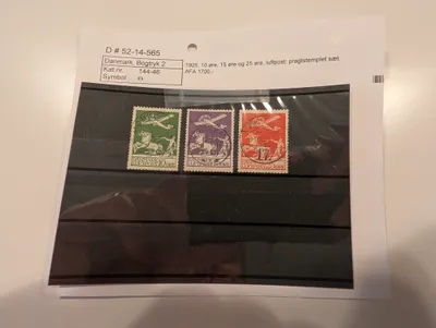 Danmark 1925 Luftpost Sæt 10 øre, 15 øre og 25 øre