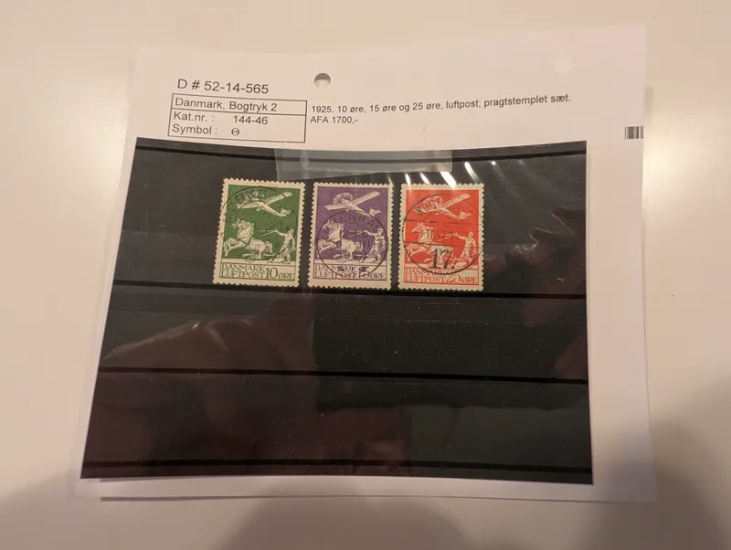Danmark 1925 Luftpost Sæt 10 øre, 15 øre og 25 øre