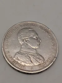 1914 German Empire 5 Mark Silver Coin Deutsches Reich
