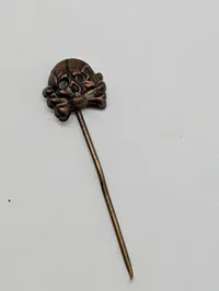 Pre-1945 Totenkopf Dødningehoved Stickpin i Bronze