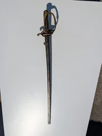 Fransk officerssabel model 1845/1855 med forgyldt messingfæste