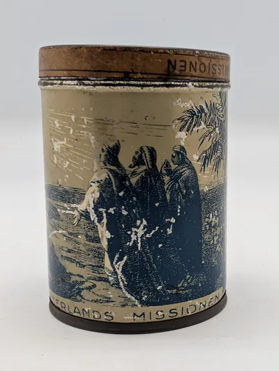 Vintage Danish Østerlandsmissionen Tin Charity Collection Bank