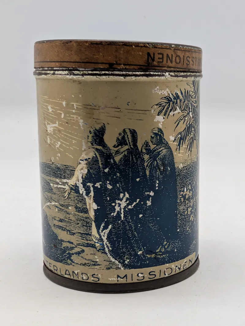 Vintage Danish Østerlandsmissionen Tin Charity Collection Bank