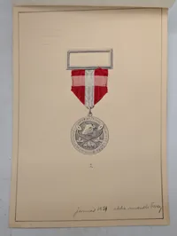 A. Michelsen, tre originale akvareltegninger til medaljer, 1931
