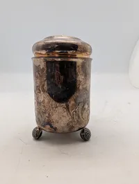 Antique Silver-Plated Lidded Tankard with Repoussé Scrollwork