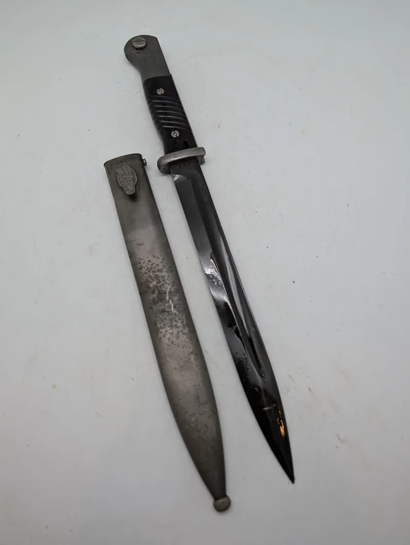 Tysk Mauser K98 Bajonet med Metalskede, nummerens