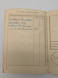 WWII German Third Reich Arbeitsbuch (Work Book) for Wilhelm Friedrich Schüpp
